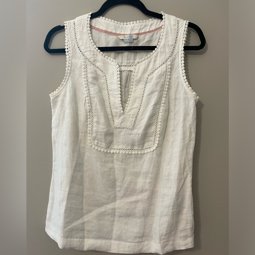Boden Cream Sleeveless Tank Top